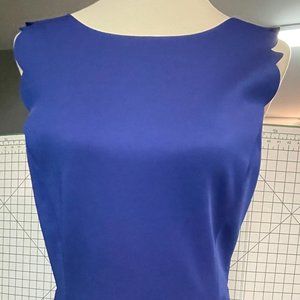Carolina Belle Dress Blue Scallop Edge Sleeveless Stretch
